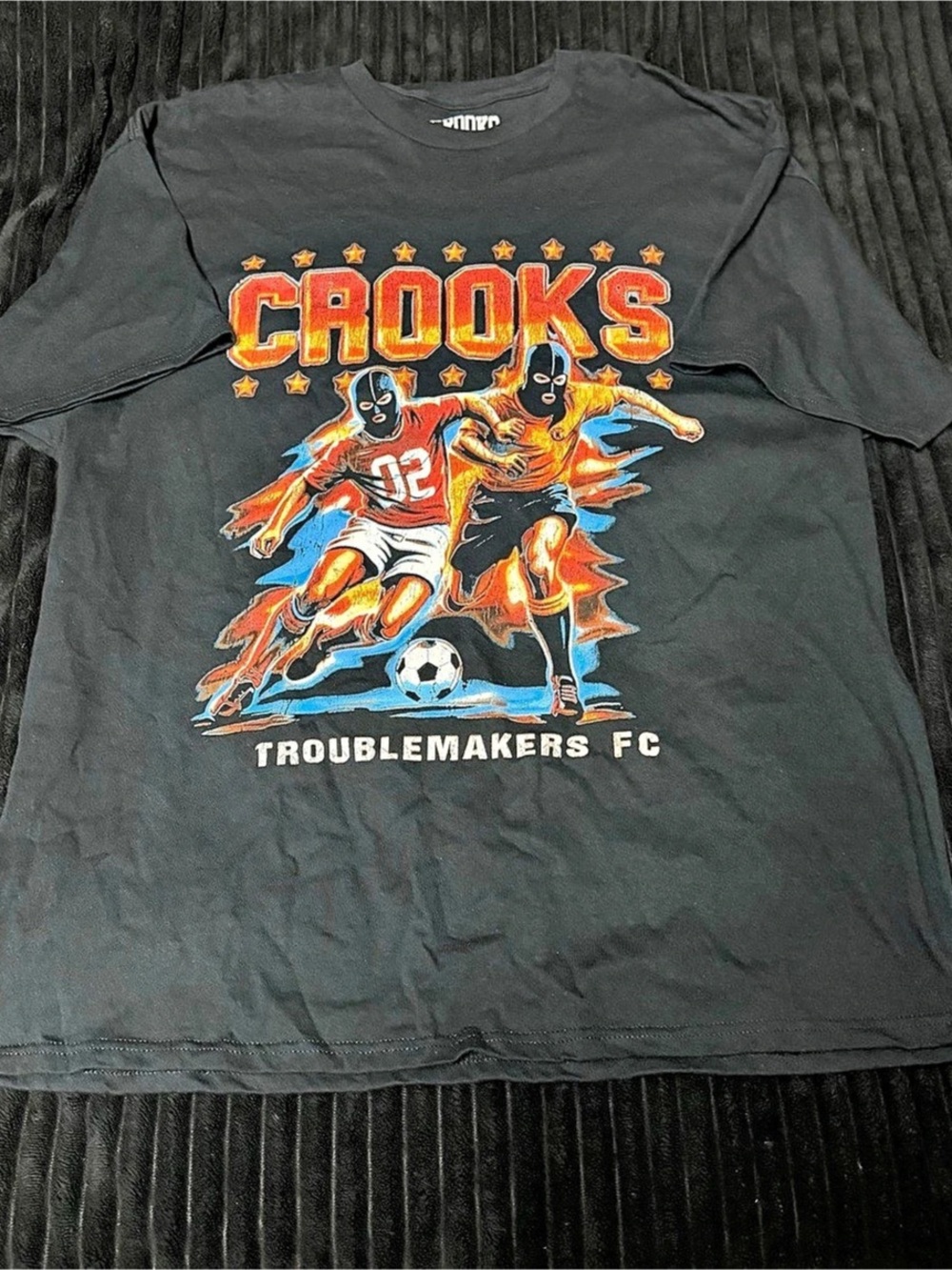 Crooks & Castles Troublemakers FC Soccer T-Shirt Black